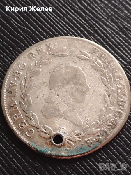 Сребърна монета 20 кройцера 1802г. Франц втори Будапеща Свещена Римска Империя 13638, снимка 1