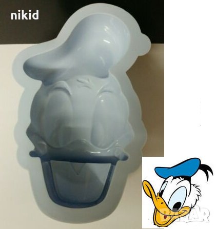 Доналд Дък патока голям силиконов молд средна форма кекс кексче, снимка 1