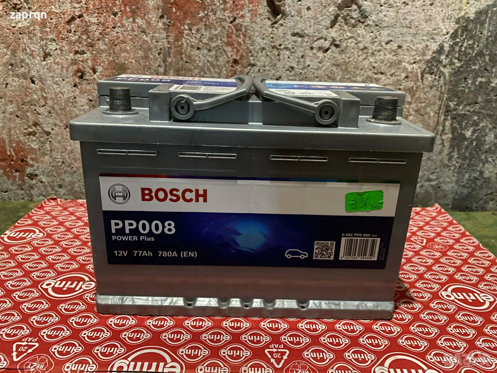 Почти нов акумулатор Bosch/Бош PP008 77 амп/ч 780 А усилен стартов ток, снимка 1