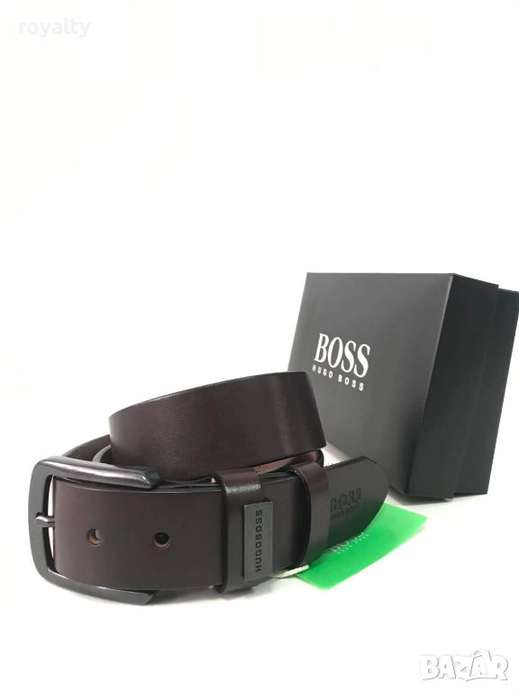 Hugo Boss Естествена Кожа Кафяв Мъжки Колан , снимка 1