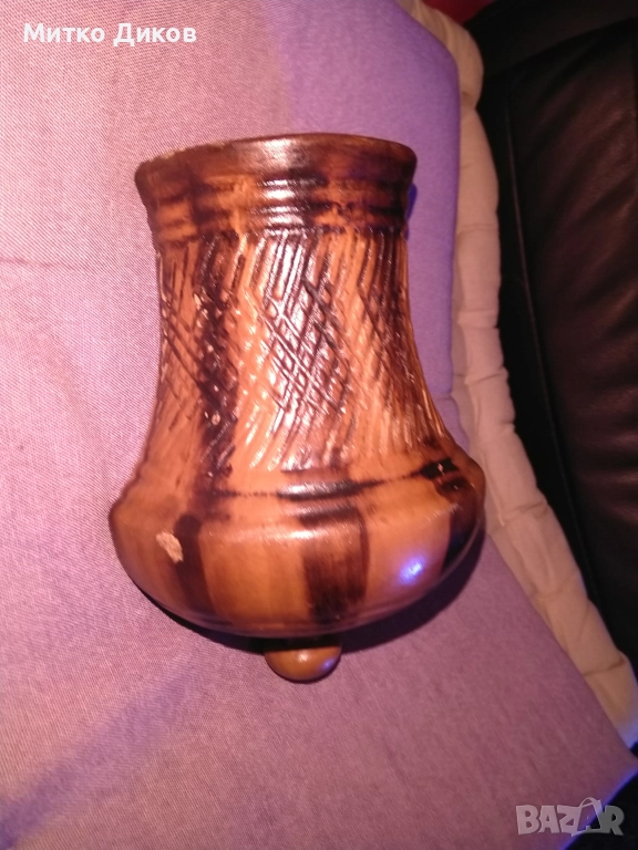 Керамична ваза за стена кръчма механа 150х130х97мм и фи 60 и 80мм, снимка 1