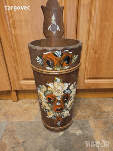 Немски дървен съд рисуван за чадъри, снимка 1