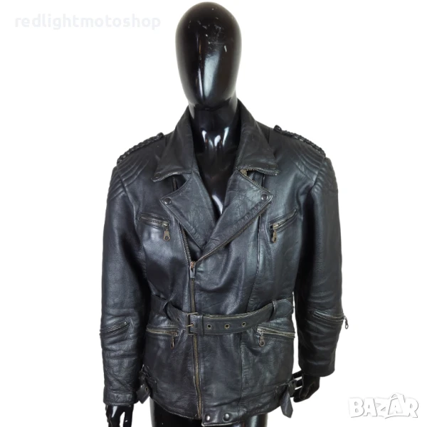 📌 5299 Мъжко кожено яке | Рокерия | Размер 56 | 130 лв, снимка 1
