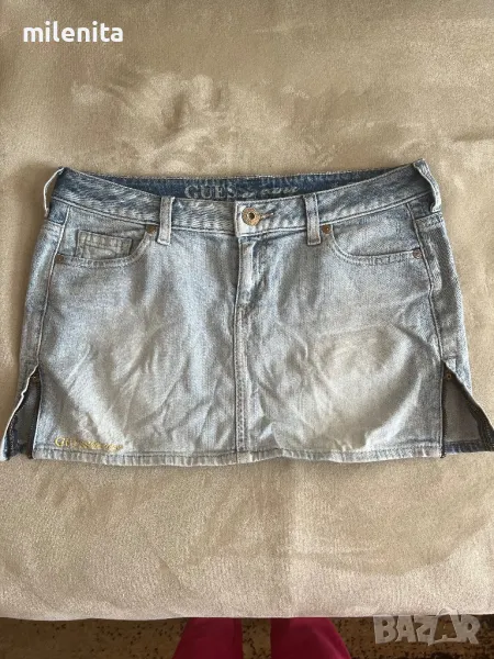 Къса оригинална дънкова пола на Guess/Гес-26номер, снимка 1