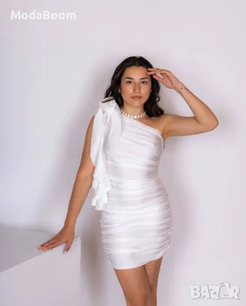Къса бяла дамска рокля , снимка 1