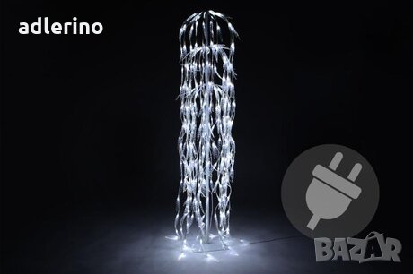 Декоративно светещо дърво Върба, 140 лед диода, 85 см, бяла светлина, снимка 1