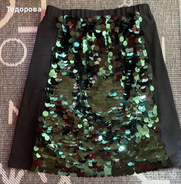 Пола зелени едри пайети, снимка 1