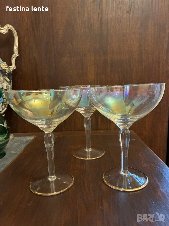 Перлено-седефени чаши за шампанско, снимка 1