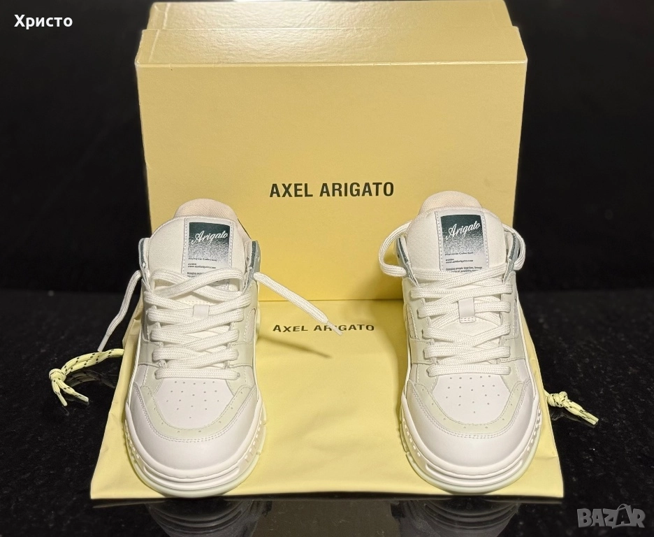 НОВО!!! Оригинални Axel Arigato Area Low – White/Green | Кутия + калъф, снимка 1