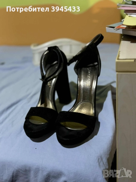 Дамски черни обувки на ток , снимка 1