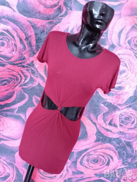 Туника бордо с голи участъци на талията М , снимка 1