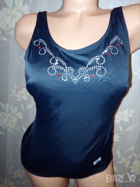 Чудесен черен бански с твърди чашки с камъчета М, снимка 1