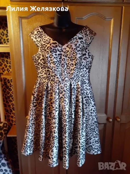 10 лева златиста рокля м размер, снимка 1