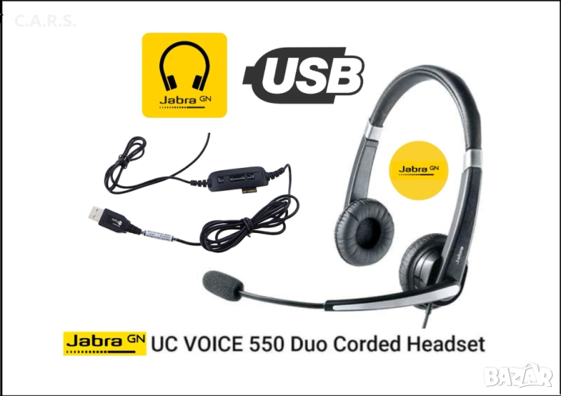 Слушалки Jabra UC VOICE 550 MS DUO USB, снимка 1