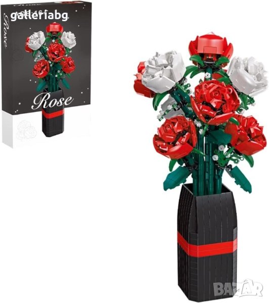 Конструктор: Дизайнерски букет от рози във ваза, снимка 1
