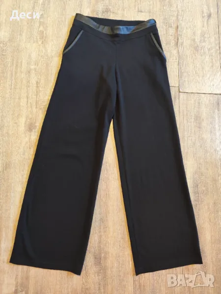 черен панталон с кожа, снимка 1