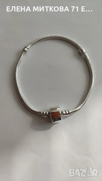 Сребърна гривна за талисмани пр.925 с печат отлично състояние, снимка 1