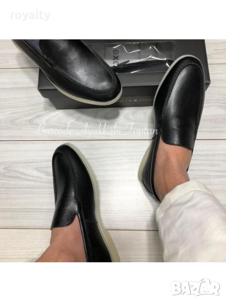 Мъжки черни мокасини от естествена кожа, снимка 1