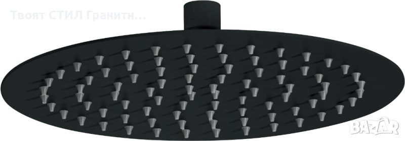 Черна кръгла душ глава / пита тип Тропически дъжд Cascada - 250 мм, снимка 1