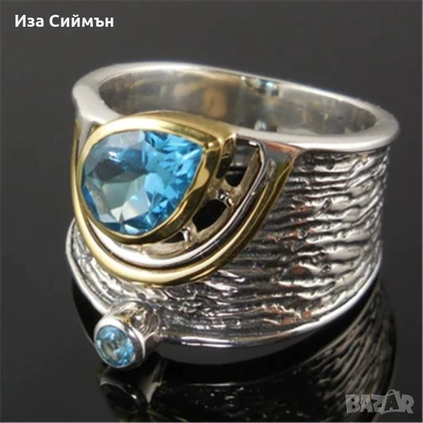 Сребърни пръстени с топаз, сапфир, цирконий, рубин, аквамарин, опал, снимка 1