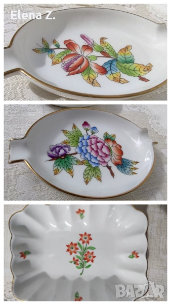 2 ръчно рисувани пепелника Herend Hungary, снимка 1