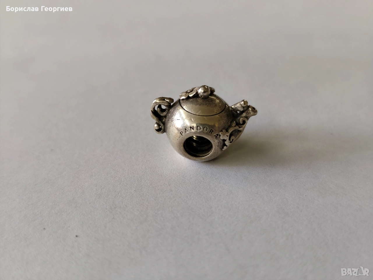 Оригинален сребърен талисман чайник Пандора pandora, снимка 1