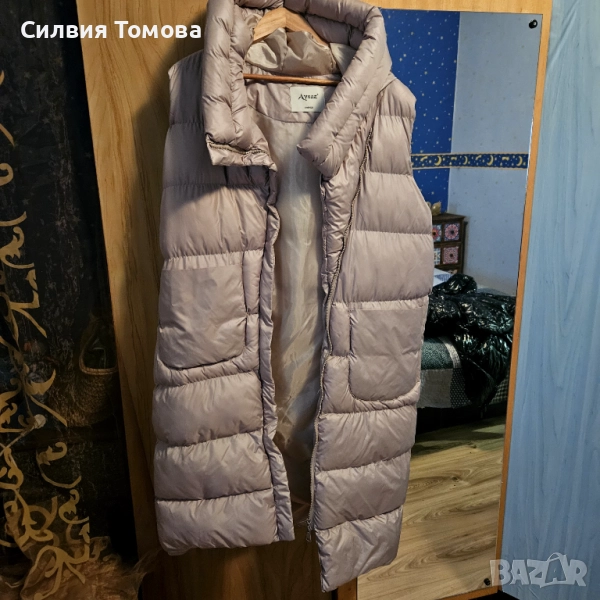 Дълъг бежов елек , снимка 1