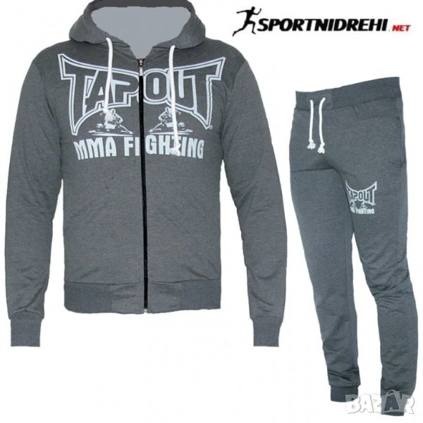 Спортен екип TAPOUT MMA, тъмно сив, памук и ликра, с качулка, снимка 1