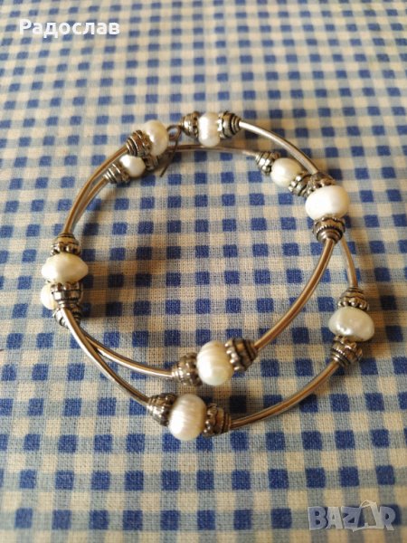 двойна гривна с естествени перли , снимка 1