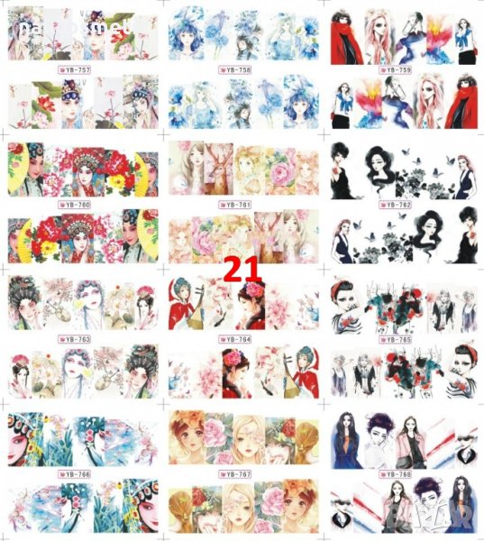 Ваденки за маникюр - анимирани лица, снимка 1