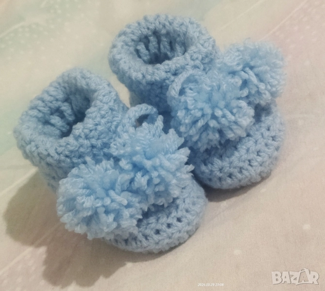 🍼 Бебешки терлички плетени ръчна изработка, снимка 1