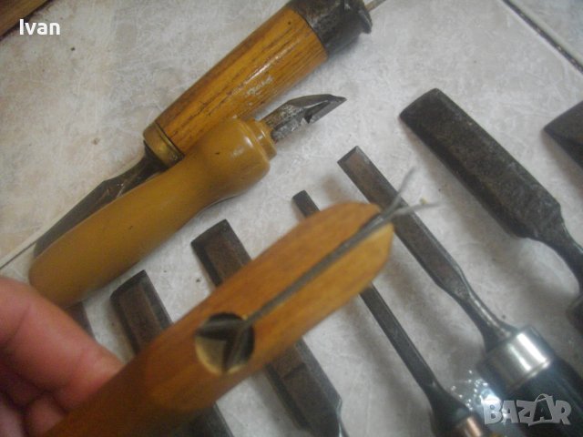 12 броя Ръчно Дърводелско Длето За Стружуване на Струг/Ръчна Дърворезба-Старо Качество-Масивни-Профи, снимка 15 - Други инструменти - 43451191