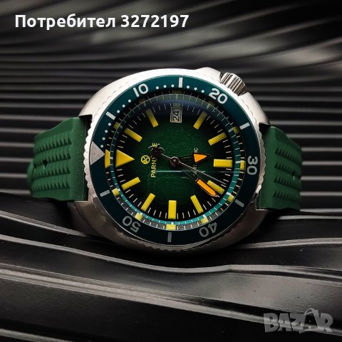 PARNSPRE автоматичен часовник за гмуркане, 300 M, стъкло сапфир, японски мехнизъм NH35A, снимка 2 - Мъжки - 40692719