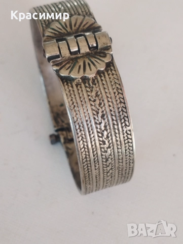 Стара сребърна гривна, снимка 5 - Антикварни и старинни предмети - 52957059
