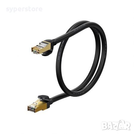 Кабел за Лан мрежа 1м Baseus WKJS010101 LAN RJ-45 мъжко - мъжко CAT-6 10Gbps Черен