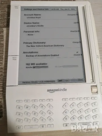 Електронна книга Amazon Kindle 1'st gen. , снимка 8 - Електронни четци - 48846319