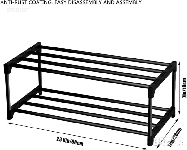 Поставка за обувки XIANGLV, малка стойка за обувки на 2 нива, до 6 чифта обувки, снимка 3 - Други стоки за дома - 49236321