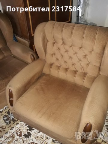 Продавам холна гарнитура с 1бр. фотъол и1бр.таборетка., снимка 2 - Дивани и мека мебел - 27511335