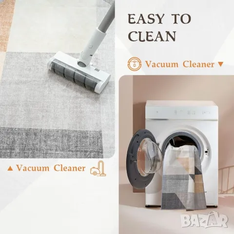 200х300 модерен килим с къс косъм и неплъзгаща подложка. Перящ се в пералня , снимка 6 - Килими - 50332511