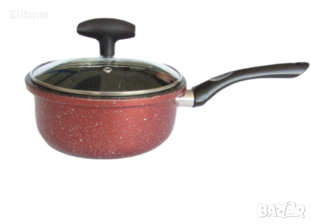Касерола с капак Rosberg R51321G18, 18см./1.8л., Мраморно покр., Индукция, Бордо меланж, снимка 2 - Други - 52889052
