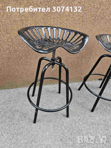 Метални ретро бар столове с регуриране на височината, снимка 2 - Столове - 52856276