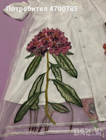 .Нова рокля на Veinfuns , къс ръкав, с бродерия отпред и отзад, с тюл. , снимка 2 - Рокли - 52998466