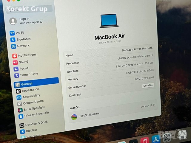 Apple MacBook Air, снимка 5 - Лаптопи за работа - 43944183
