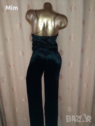 S Черен клин с висока талия от плюш и къс топ , снимка 5 - Комплекти - 39014747