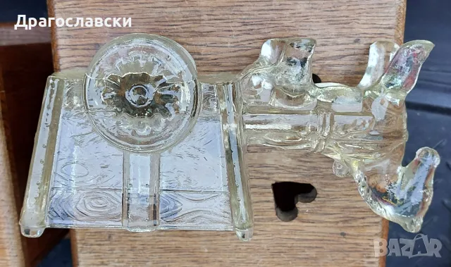 каруца кон стъклен стъкло статуетка яйце яйца Великден декорация, синя дървена каручка, снимка 8 - Други - 47813976