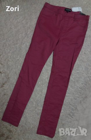 Клин-панталон в червено, имитиращ кожа , снимка 1 - Клинове - 38277233
