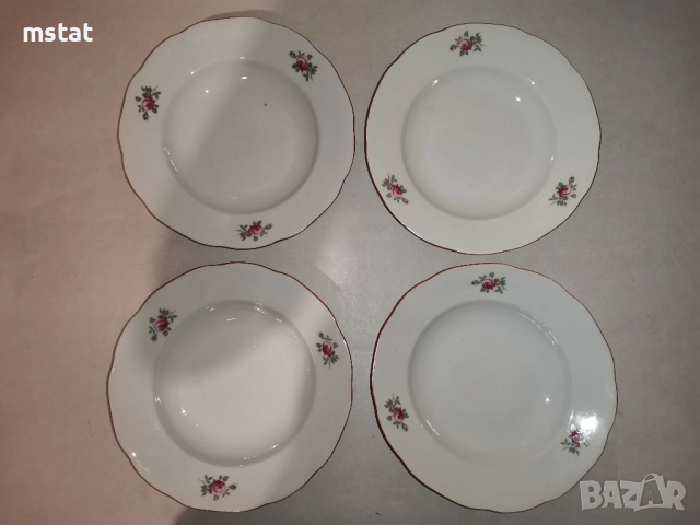 16 стари български порцеланови чинии, снимка 4 - Други ценни предмети - 52594539