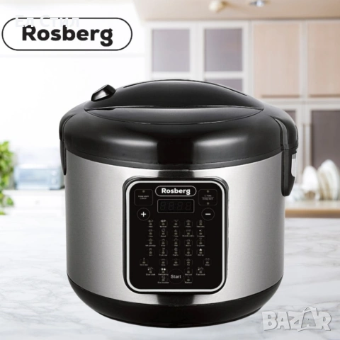 Мултикукър с 31 програми Rosberg, 780W, 5L, Незалепващо покритие, Инокс 2 ГОДИНИ ГАРАНЦИЯ, снимка 2 - Мултикукъри - 53310052