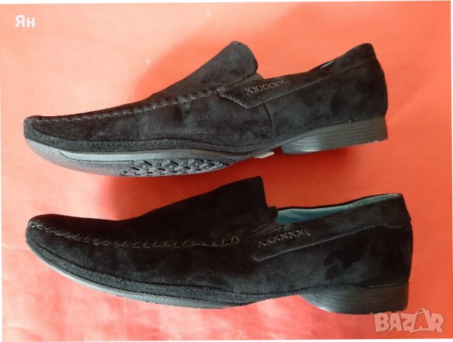 Английски Черни Мокасини от Велур 'Hush Puppies'-No:45 , снимка 4 - Мокасини - 36803456