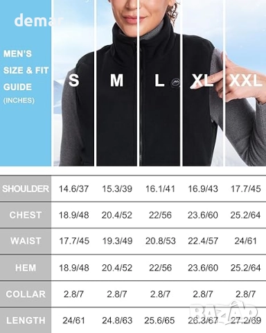 Дамска отопляема жилетка, батерия 10000 mAh, 6 зони, 3 степени, S, снимка 5 - Жилетки - 52431944